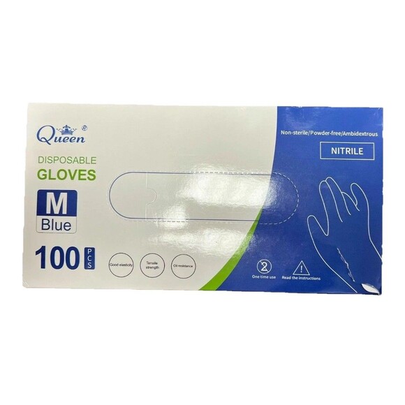 2 Boxes Nitrile disposable gloves 100 Blue Powder Free Medium cleaning salons - Picture 5 of 8